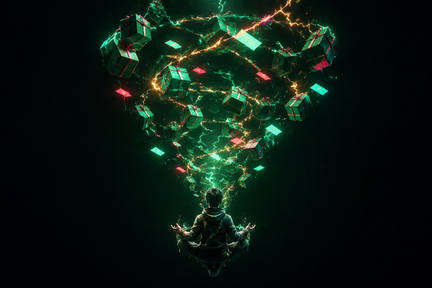 金色雷劫落下,雷是包裹与订单卡组成的